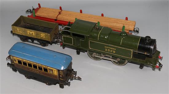 A train set, 3 carriages and one engine